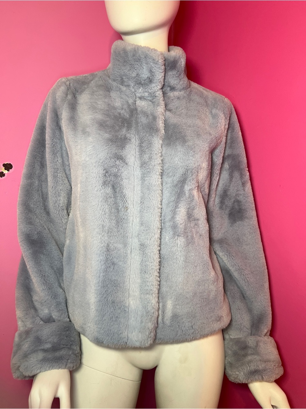 Anthropologie Moonlight Faux Fur Jacket blue size XS